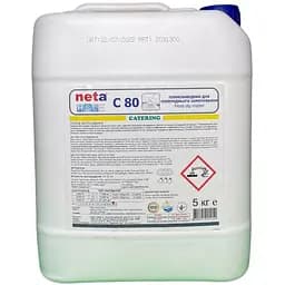 Рідкий миючий засіб Neta С 80 для відбілювання посуду концентрат 1:20, 5 кг