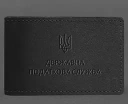 Кожаная обложка на удостоверение Государственной налоговой службы Черная