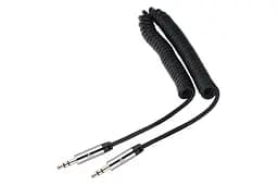 Аудіокабель AUX Mini-Jack 3,5 — Mini-Jack 3,5 2E Coiled MiniJack 1.8m Black - мініатюра 1