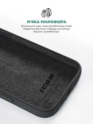 Силиконовый чехол для Apple iPhone 16 Pro, ICON2 Case, черный, противоударный, панель, защита всего корпуса, матовая поверхность Soft Touch, выступает над дисплеем, совместим с защитными стеклами и пленками, с микрофиброй, ArmorStandart (ARM78631) - мініатюра 7