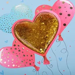 Щоденник шкільний Yes твердий Balloons фольга золото, об'ємній бейдж із золотим глітером (911469) - мініатюра 3