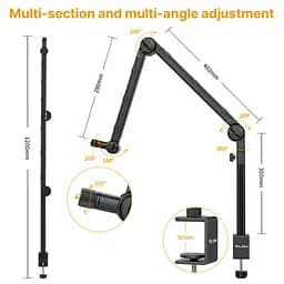 Штатив-тримач Ulanzi Vijim Xiaomicrophone Boom Arm UV-2806 LS24 Black - мініатюра 6