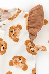 Комбінезон для дівчинки на кнопках з крильцями та пов'язкою Girl Bears з начосом - мініатюра 3