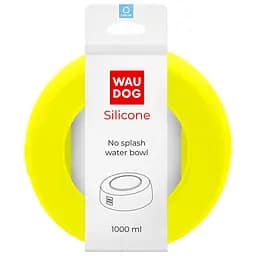 Миска-непроливайка Waudog Silicone, 1 л, жовта