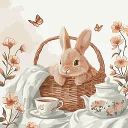 Картина по номерам "Кролик и фарфор" Art Craft 11724-AC 40х40 см