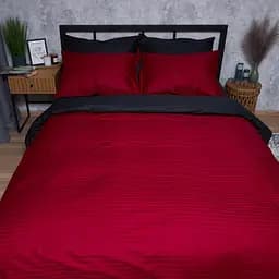 Комплект постільної білизни Moon&Star Satin Stripe Dark Romance Сімейний 143х210х2 наволочки 2х70х70 - мініатюра 3