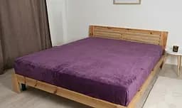 Простыня Флис пудрово-лиловая, теплая мягкая простыня 200 x 230 см для кровати