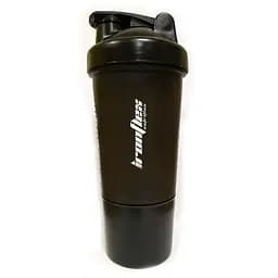 Шейкер IronFlex Shaker 500 мл з пружинкою + контейнер, Black