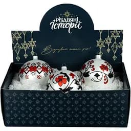 Набір ялинкових прикрас Різдвяні історії Код нації: Харківщина 3 кулі скло (4820001112825)