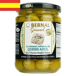 Оливки Bernal Gourmet фаршировані блакитним сиром 436 г