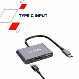 Концентратор Canyon hub DS-4 3in1 USB-C Grey (CNS-TDS4) - мініатюра 11