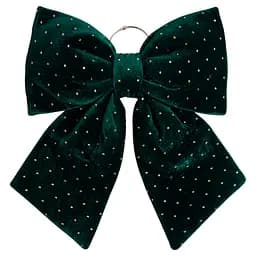 Бархатный бант для декора Yiwu со стразами на елку и двери 35×45 (см) Зеленый CR-2-11