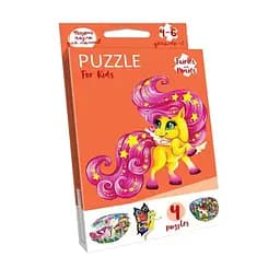 Дитячі пазли "Puzzle For Kids Єдиноріг" Danko Toys PFK-12, 4 картинки