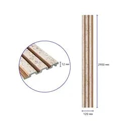 Рейка декоративна Wall Sticker PS 2900х120х12 мм Бежевий меланж із золотими вкрапленнями (D) SW-00001742 - мініатюра 2