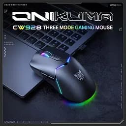 Комп'ютерна мишка Onikuma ігрова CW-98 Pro бездротова 12000 DPI RGB підсвітка 3 режими підключення для ПК ноутбука - мініатюра 6