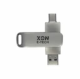 Флеш-накопитель XON FlashDrive DuoConnect 128GB (USB 3.0 + USB Type-C) Серый (FX3DR128MS 7621)