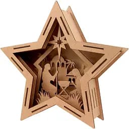 3D зірка-композиція Rosa Talent Сцена Різдва велика ДВП 33х10х32 см