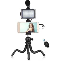 Комплект блогера Puluz PKT3094B 4в1 (світло, кріплення, тримач для телефону, мікрофон)