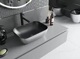 Умивальник Mexen Rita silver black matt накладний MEX-21084574, Хром - мініатюра 2