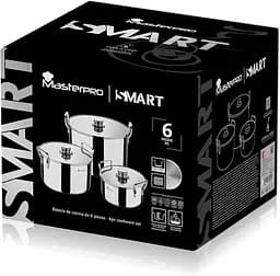 Набір каструль з кришками MasterPro Smart 3,14 / 6,5 / 11,6 л 6 предметів (BGMP-2145) - мініатюра 10