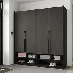 Шафа для одягу Flamecame у передпокій зі штангою та поличками на 4 двері FR-10 Венге