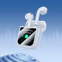 Бездротові навушники Hoco EW80 Magnificent true wireless touch screen BT headset, BT5.4, 30mAh, 300mAh, 4h, white - мініатюра 7