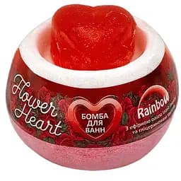 Бомбочка для ванни Rainbow Flower Heart з фігурним милом 150 г