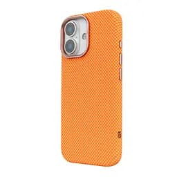 Карбоновый чехол для Apple iPhone 17, LikeCarbon2 SE MagCase, оранжевый, тонкий защитный чехол-панель из поликарбоната с магнитами N52, MagSafe, противоударный, совместим с беспроводной зарядкой, приподнятые края для защиты камеры - мініатюра 5