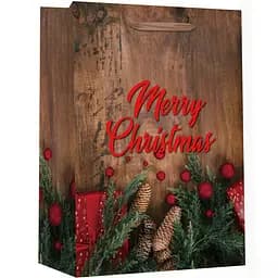 Пакет подарунковий Malevaro Large Xmas Merry 3 дизайн 1 паперовий 26x12.7x32.4 см (760394ML-1)