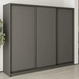 Шафа-купе тридверна MebelStar Уні BG 3ДСП 250x60x210 см Антрацит (MBS-7909)