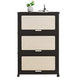 Комод Домівка WN-9-18 3 яруси на колесах чорний (000033529)