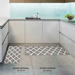 Набір килимки кухонні Lovely Svi 3 шт: 44 x74 x1см - 2 шт и 44 x119 x1см Сірий - мініатюра 4