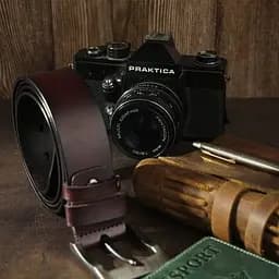 Ремінь чоловічий із затемненою пряжкою механіка 20317 Vintage чорний 105-120 см - мініатюра 5