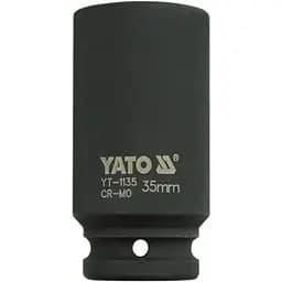 Головка торцевая ударная 6-гранная Yato удлиненная квадрат 3/4" М=35 мм L=90 мм (YT-1135)