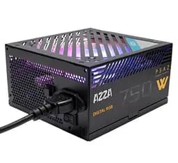 Блок живлення 750 Вт, Azza, чорний, 80+ Bronze, 12 см, ARGB підсвічування, 2xMolex/5xSATA/4x6+2-pin/1x20+4-pin/2x4+4-pin,