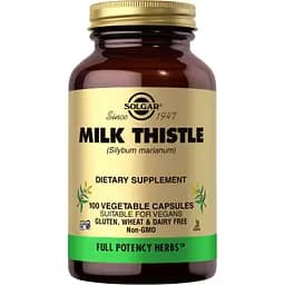 Расторопша пятнистая Solgar FP Milk Thistle 100 вегетарианских капсул (2022-10-2995)