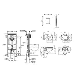 Комплект 4 в 1: Інсталяція Grohe Rapid SL 3 в 1 38772001 + Унітаз безободковий Kroner Armada WHI513636 RIMLESS з сидінням Slim Duroplast / Soft-close / Quick relase (38772001KA513636) - мініатюра 2