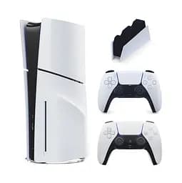 Консоль Sony PlayStation 5 Slim Blu-ray 1TB + 2 Геймпада бездротових DualSense White + Зарядний пристрій + гарантія Б/В