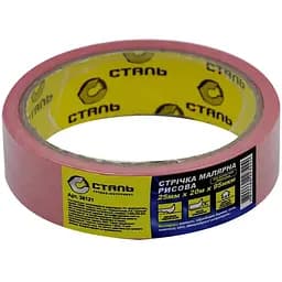 Лента малярная Сталь 25 мм 20 м 95 мкм рисовая (122342)