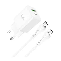 Зарядний набір — блок і кабель Hoco N28 Founder 20 W (кабель Type-C-Type-C) білий