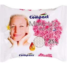 Салфетки влажные Ultra Compact для снятия макияжа роза 25 шт.