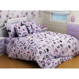 Комплект постельного белья TAG Tekstil 1.5-спальный Разноцветный 000142841 (Совята сиреневый)