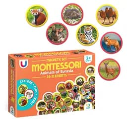 Дитячий магнітний набір Монтесорі "Тварини на континентах: Євразія" DoDo Toys 200285, 36 елементів - мініатюра 5