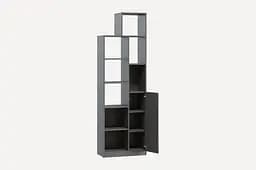 Стеллаж Moreli Paul FPA-0002 с открытыми полками и дверцей 680х2170х370 мм Антрацит