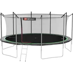 Батут Hop-Sport 16ft (488см) черно-зеленый с внутренней сеткой