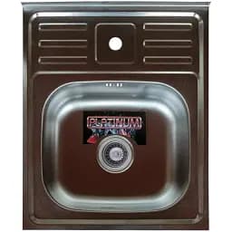 Кухонна мийка Рlatinum 5060 з нержавіючої сталі 0.7 мм прямокутна 50x60 см сатин (000000302)