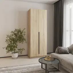 Шкаф 2-дверный MebelStar Оскар ДСП BG, блок ящиков 80x52x220 см Дуб сонома (MBS-4467)