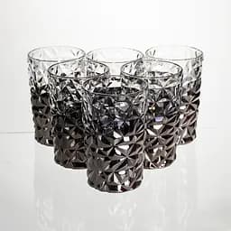 Набір склянок 6 штук 350 мл для лимонадів соку води коктейлів склянки скляні для напоїв Сірий Yiwu HP-19-183