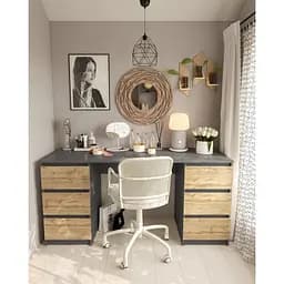 Стол компьютерный Moreli T-228 158x758x600 мм Антрацитовый/Дуб аппалачи (mo-t228-antracit-apalach)