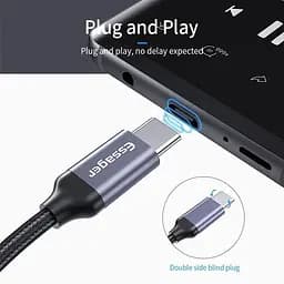 Адаптер Essager USB Type C 3,5 Jack/USB C 3,5 мм AUX для навушників (EZJE01-0G) - мініатюра 3
